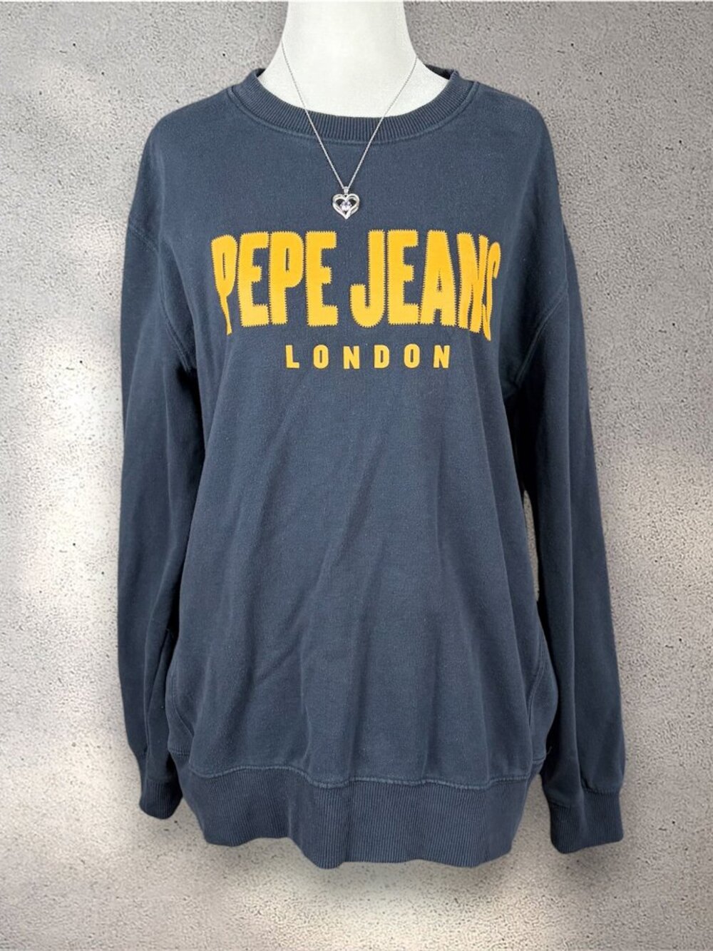 Pepe Jeans London Crewneck Sweatshirt Adult's XL Navy Modern Streetwear Normcore